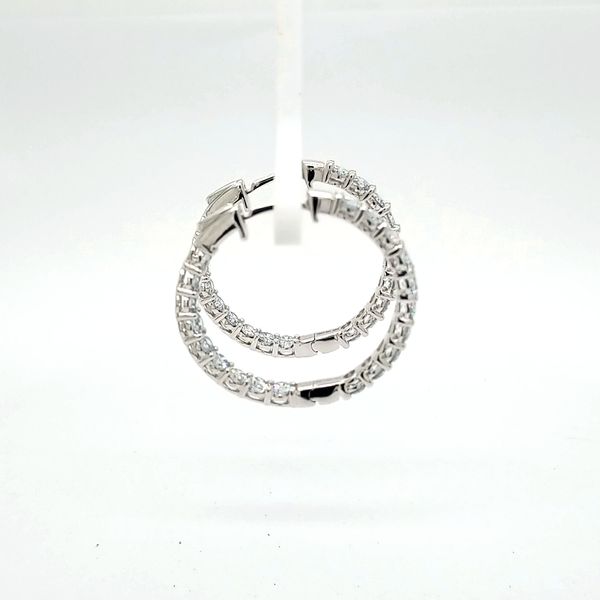 14kt WG 3.00ct TW Lab Grown Diamond Hoops Image 2 Carroll's Jewelers Doylestown, PA