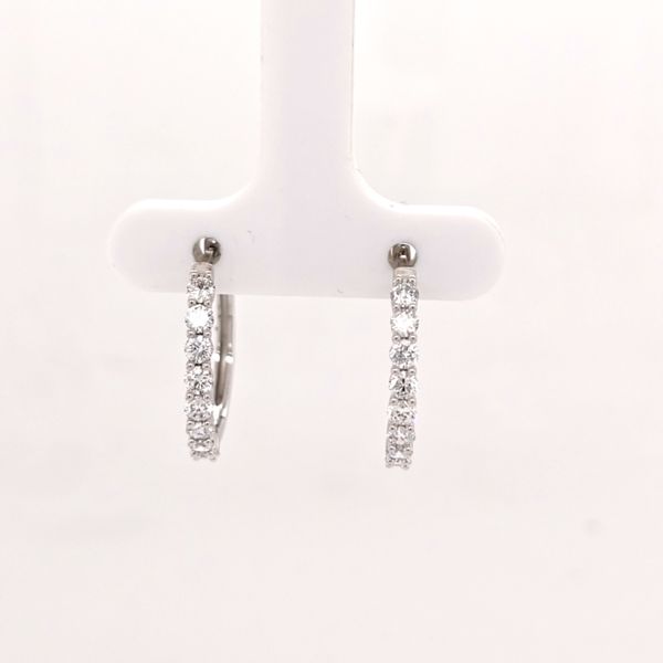 14kt WG LG 1ct Diamond Hoops Carroll's Jewelers Doylestown, PA