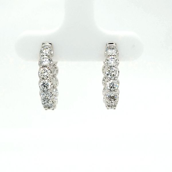 14kt WG 2.52ct TW Lab Grown Diamond Hoop earrings Carroll's Jewelers Doylestown, PA