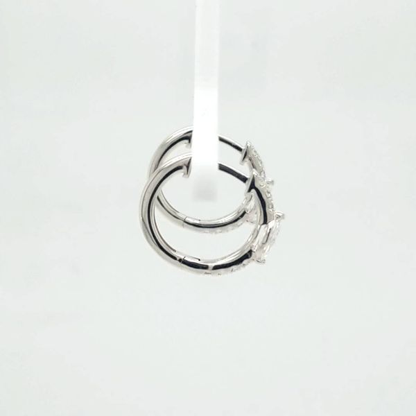 14kt WG .78ct TW lab grown diamond huggie hoop earrings Image 2 Carroll's Jewelers Doylestown, PA