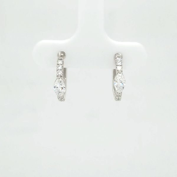 14kt WG .78ct TW lab grown diamond huggie hoop earrings Carroll's Jewelers Doylestown, PA