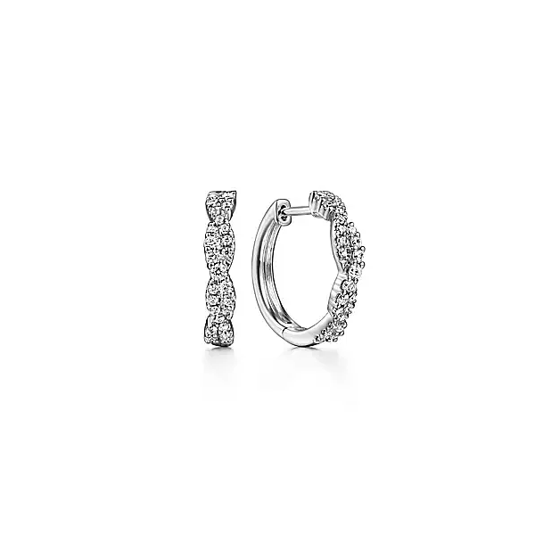 14kt WG .35ct TW Diamond Hoop Earrings Carroll's Jewelers Doylestown, PA