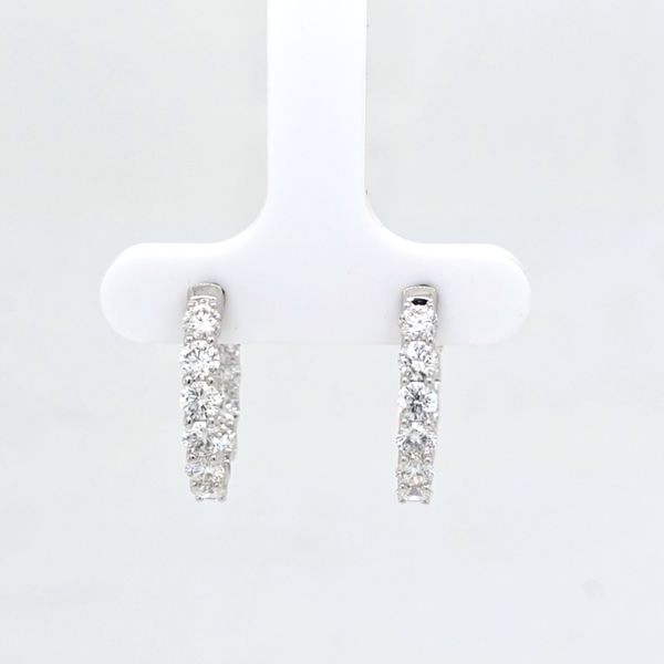 14kt WG 2ct LG Diamond Hoop Earrings Carroll's Jewelers Doylestown, PA