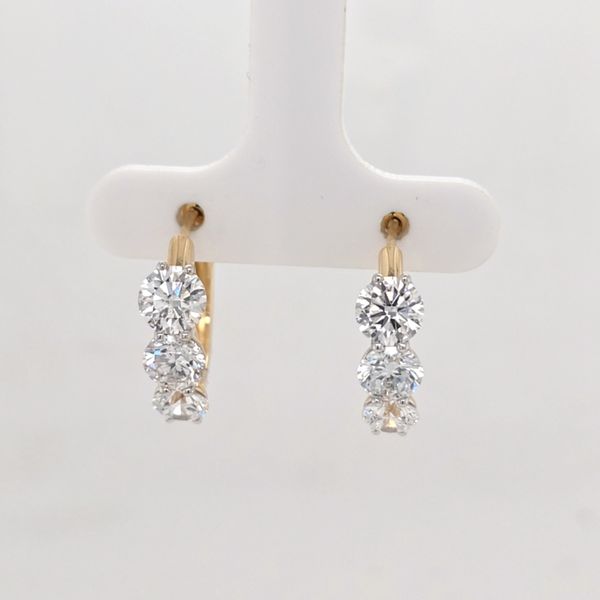 14kt YG 3ct LG Diamond Huggie Hoops Carroll's Jewelers Doylestown, PA