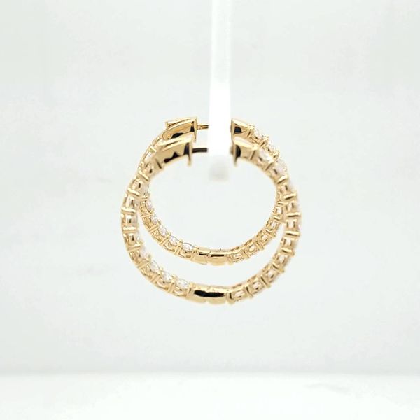 14kt YG 3ct TW Lab Grown Diamond Hoop Earrings Image 2 Carroll's Jewelers Doylestown, PA