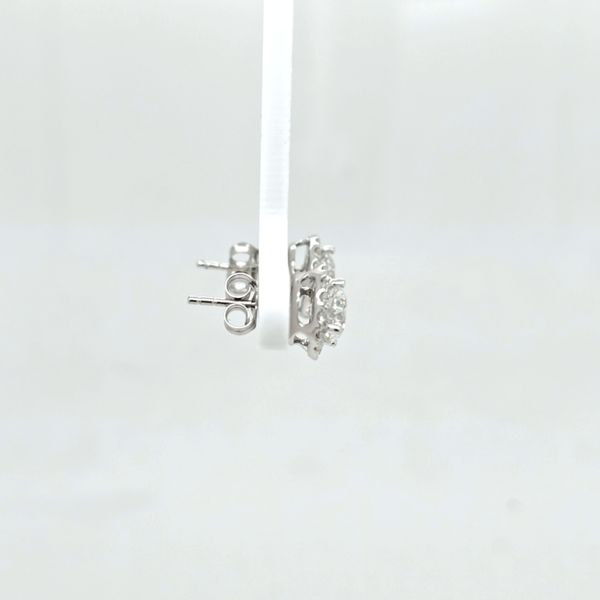 14kt WG LG Diamond Halo Stud Earrings Image 2 Carroll's Jewelers Doylestown, PA