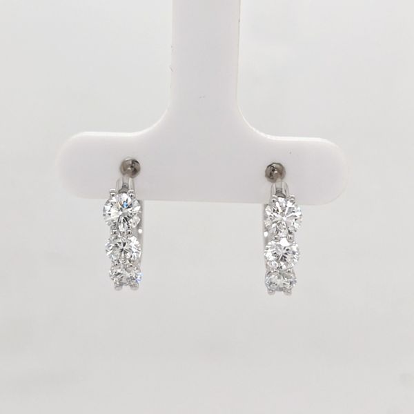 14kt 1.50tw LG Diamond Huggie Hoop Earrings Carroll's Jewelers Doylestown, PA