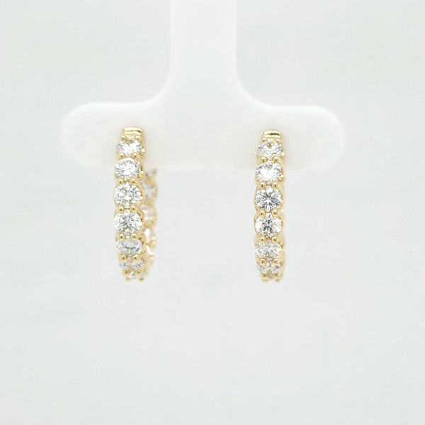 14kt YG 2.50ct TW Lab Grown Diamond Hoops Carroll's Jewelers Doylestown, PA