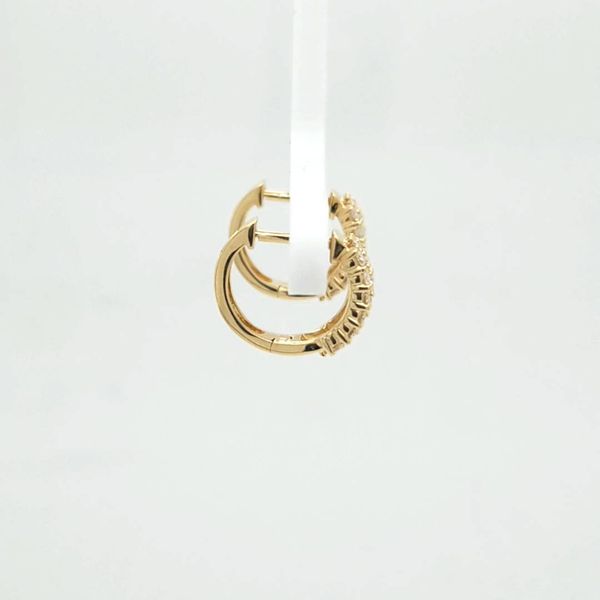 14kt YG .53ct TW Lab Grown Diamond Hoop Earrings Image 2 Carroll's Jewelers Doylestown, PA