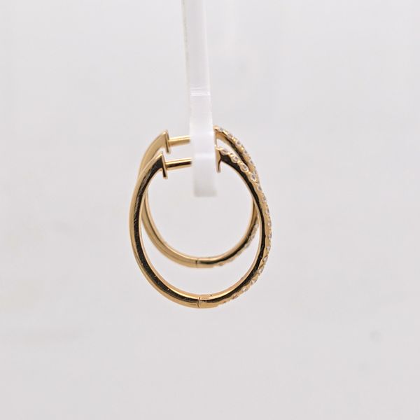 14kt YG Diamond Hoops Image 2 Carroll's Jewelers Doylestown, PA