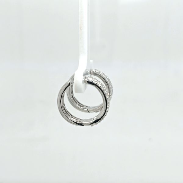 14kt WG LG 1.51ct TW three row diamond hoops Image 2 Carroll's Jewelers Doylestown, PA