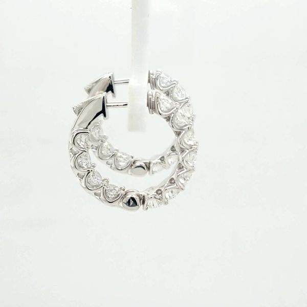 14kt WG 3.52ct TW Lab Grown Diamond Hoops Image 2 Carroll's Jewelers Doylestown, PA
