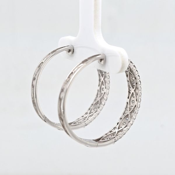 WG Large Pave LG Diamond Hoop Earrings Image 2 Carroll's Jewelers Doylestown, PA