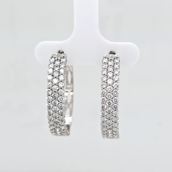 WG Large Pave LG Diamond Hoop Earrings Carroll's Jewelers Doylestown, PA