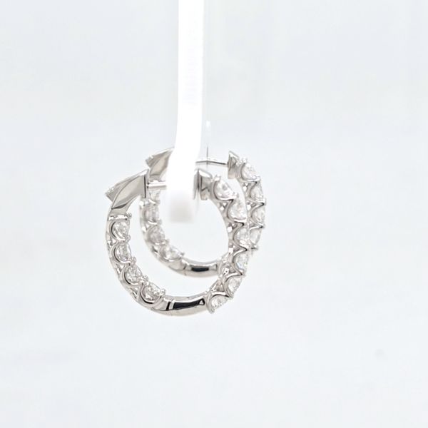 14kt WG 2ct LG Diamond Hoop Earrings Image 2 Carroll's Jewelers Doylestown, PA