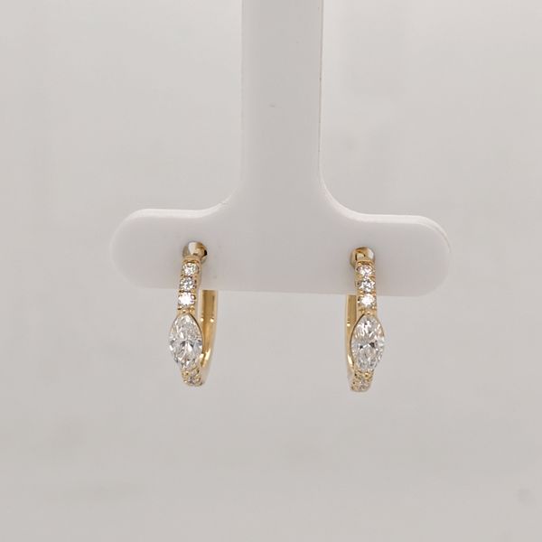 14kt YG .74ct TW lab grown diamond huggie hoop earrings Image 2 Carroll's Jewelers Doylestown, PA