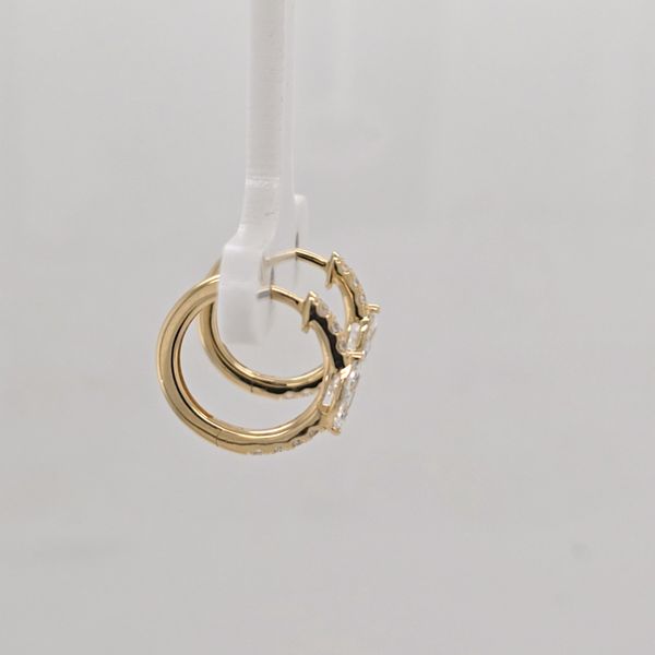 14kt YG .74ct TW lab grown diamond huggie hoop earrings Image 3 Carroll's Jewelers Doylestown, PA