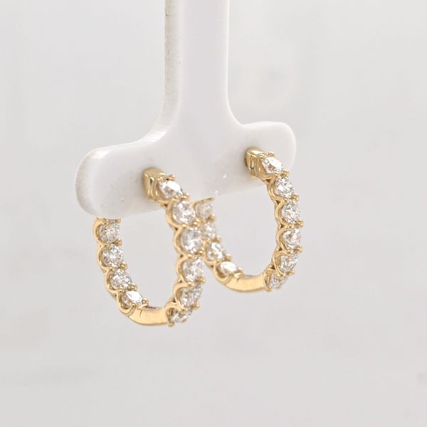 14kt YG 2ct LG Diamond Hoop Earrings Image 3 Carroll's Jewelers Doylestown, PA