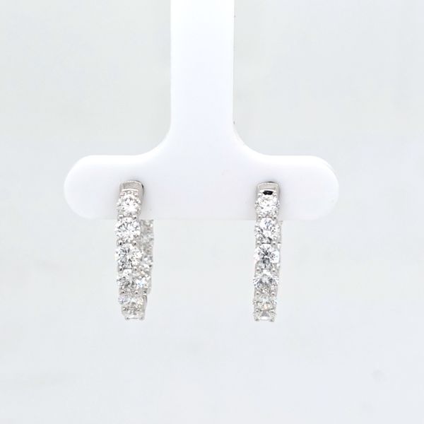 14kt WG 2ct LG Diamond Hoop Earrings Carroll's Jewelers Doylestown, PA