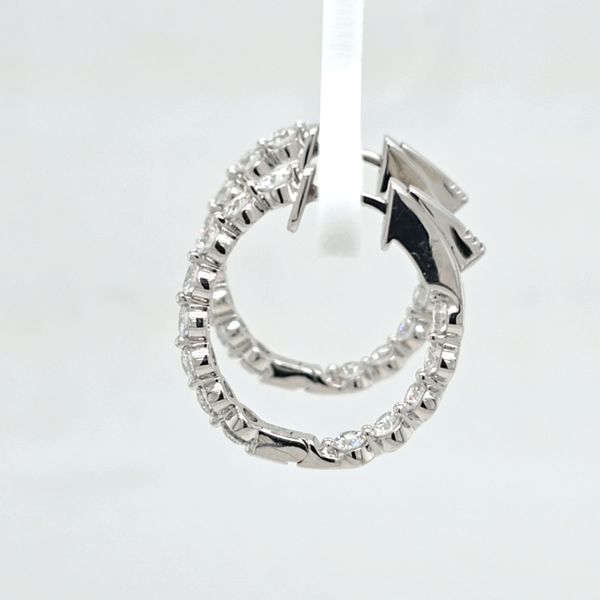 Diamond Inside/Out Hoop Earrings. Image 2 Carroll's Jewelers Doylestown, PA