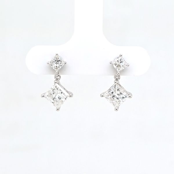 Princess Cut LG Diamond Dangle Earrings Carroll's Jewelers Doylestown, PA