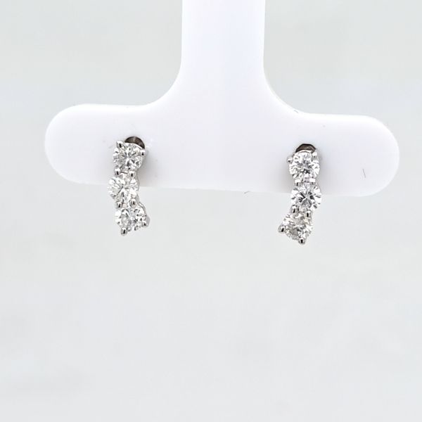 WG Diamond 3 Stone Post Earrings Carroll's Jewelers Doylestown, PA