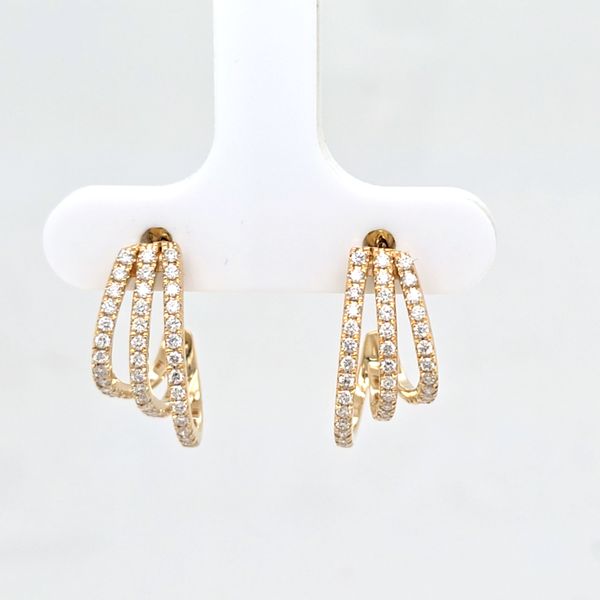 3 Row Diamond J Hoop Earrings Carroll's Jewelers Doylestown, PA