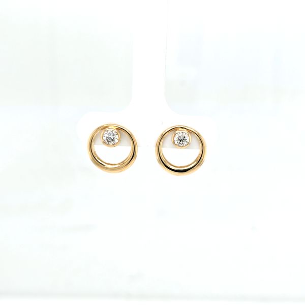 14kt YG Diamond Bezel Earrings Carroll's Jewelers Doylestown, PA
