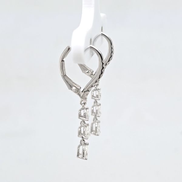 Diamond Dangle Leverback Earrings Image 2 Carroll's Jewelers Doylestown, PA