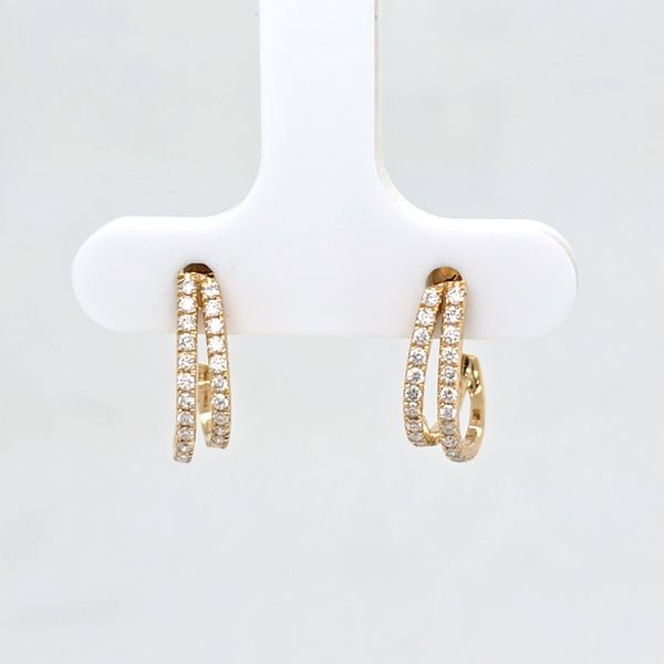 2 Row Diamond J Hoop Earrings Carroll's Jewelers Doylestown, PA