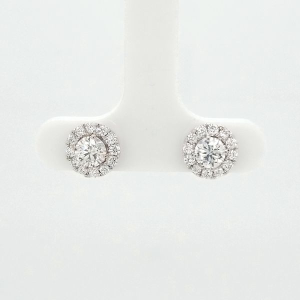 14kt WG Lab Grown 1.00ct TW Diamond cluster earrings Carroll's Jewelers Doylestown, PA