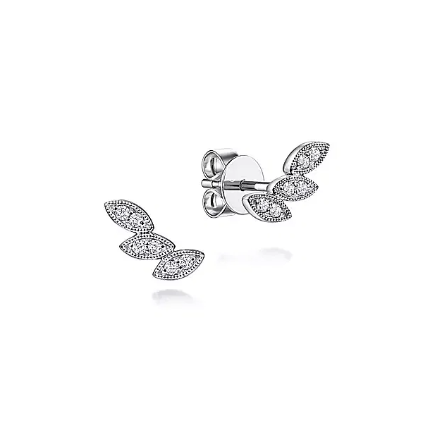 14kt WG Diamond Leaf Earrings Carroll's Jewelers Doylestown, PA