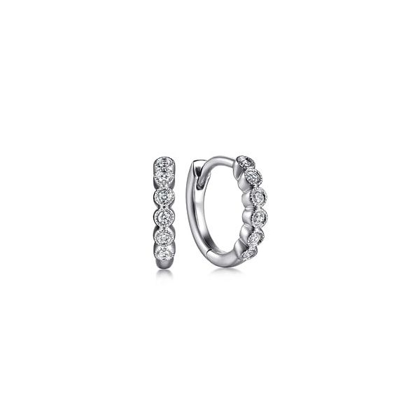 WG Diamond Huggie Hoop Earrings Carroll's Jewelers Doylestown, PA