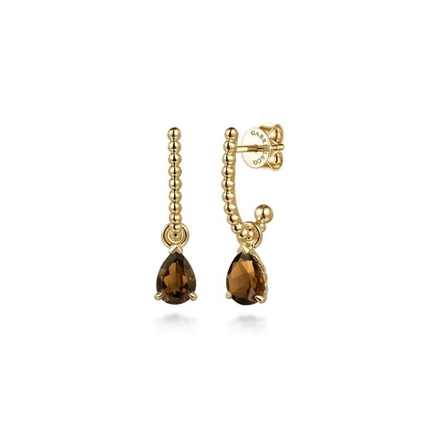 14K YG Smokey Quartz Dangle Earrings Carroll's Jewelers Doylestown, PA