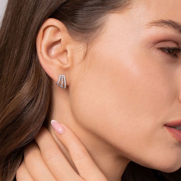 Gabriel Diamond J hoop earrings Image 2 Carroll's Jewelers Doylestown, PA