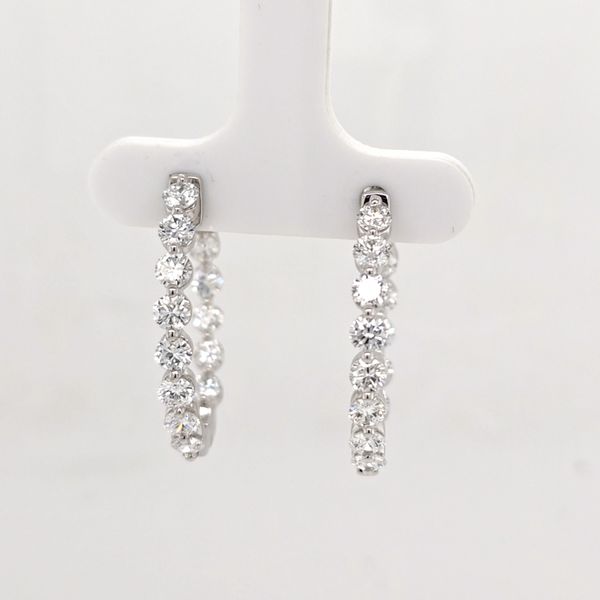 14kt WG 3ct TW Diamond Inside/Out Hoop Earrings Carroll's Jewelers Doylestown, PA