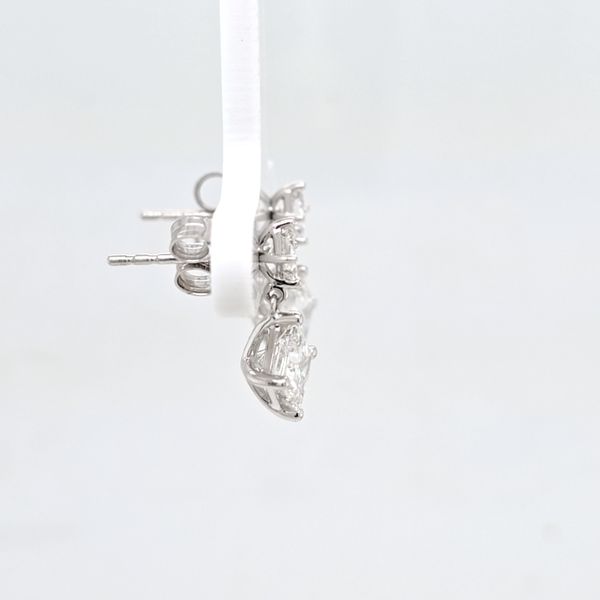 Princess Cut LG Diamond Dangle Earrings Image 2 Carroll's Jewelers Doylestown, PA
