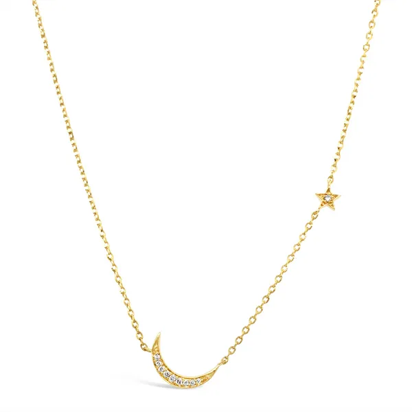 14kt YG Diamond Moon & Star Necklace Carroll's Jewelers Doylestown, PA