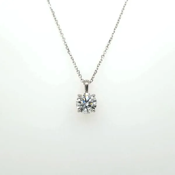 14kt WG .70ct Lab Grown Solitaire Pendant Image 2 Carroll's Jewelers Doylestown, PA