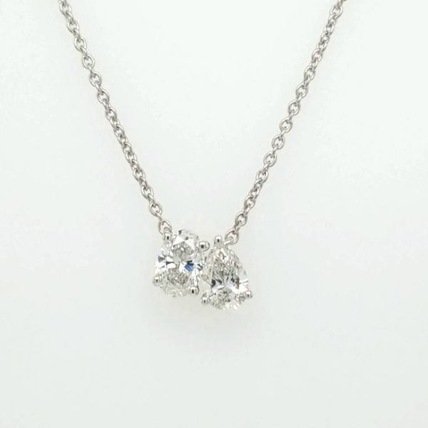 14kt WG 2 stone .73ct TW Lab Grown Diamond Pendant Carroll's Jewelers Doylestown, PA