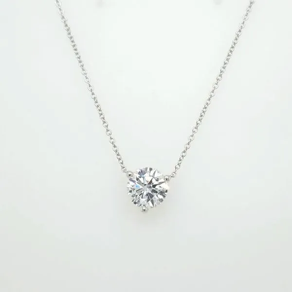 14kt WG 2.07ct. Lab Grown diamond solitaire pendant Image 2 Carroll's Jewelers Doylestown, PA