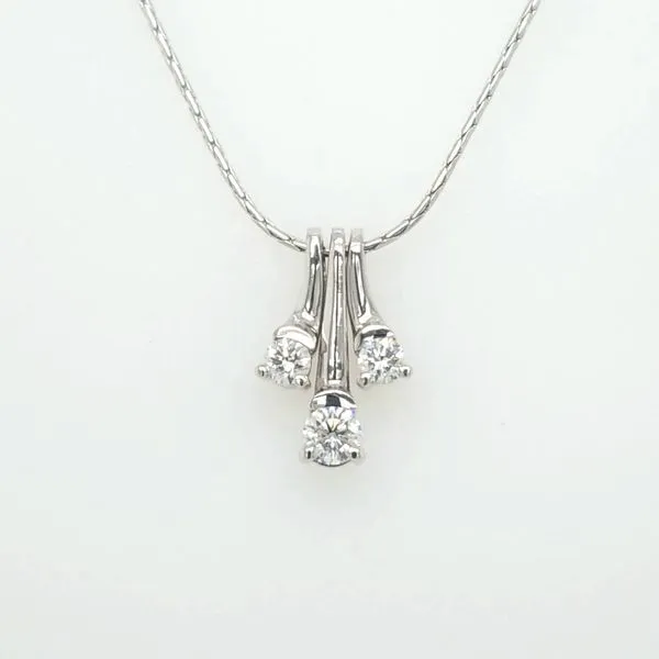 14kt WG 3 stone diamond pendant thumb image 2