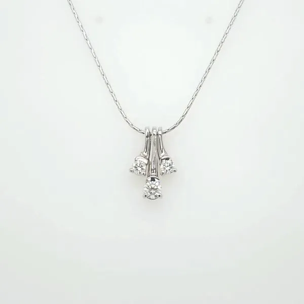 14kt WG 3 stone diamond pendant thumb image 1
