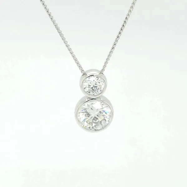 14kt WG 3.71 TW Lab Diamond Bezel Pendant
