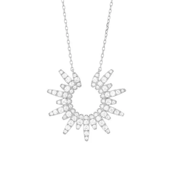 14kt WG Diamond Starburst Pendant