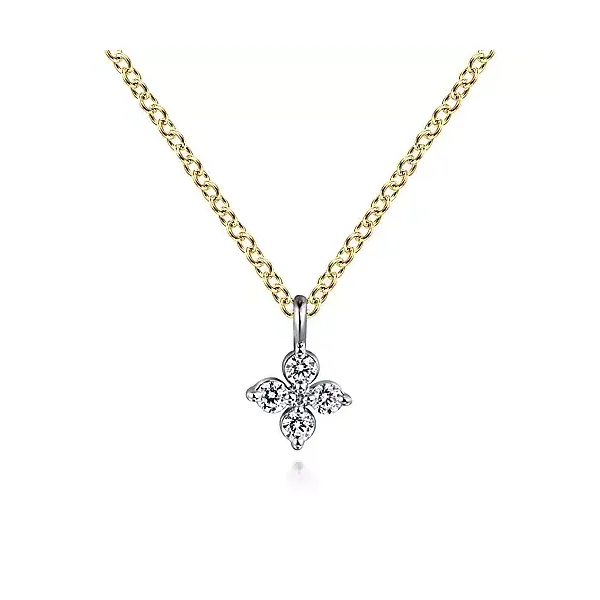 14kt 2 Tone Diamond Pendant