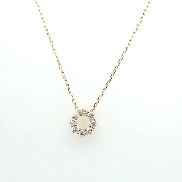 14kt YG Diamond Circle Pendant