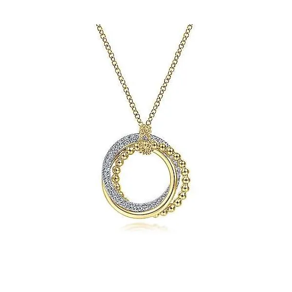 14kt 2 Tone .26ct TW Diamond Circle Pendant similar item image
