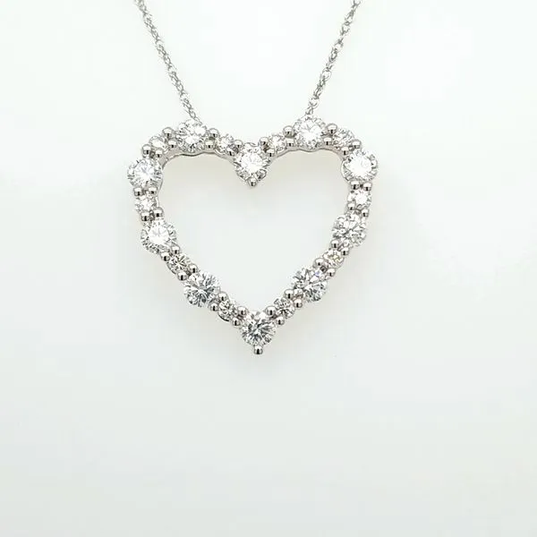 14kt WG 1.00ct TW Lab Grown Diamond heart Pendant