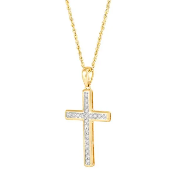 Gents LG Diamond Cross Pendant